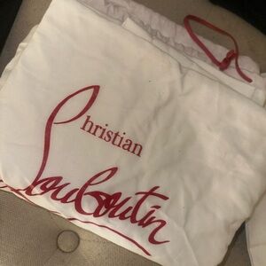 Christian Louboutin White Bag with Red Logo